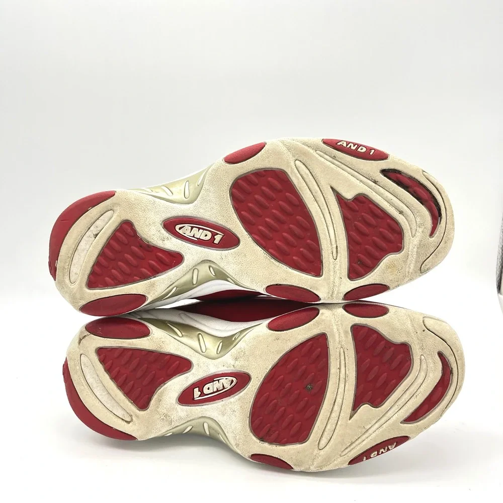 And1 Tai Chi 2002 Mens Basketball Shoes 9 White Red Sneakers‎ Athletic 20024939